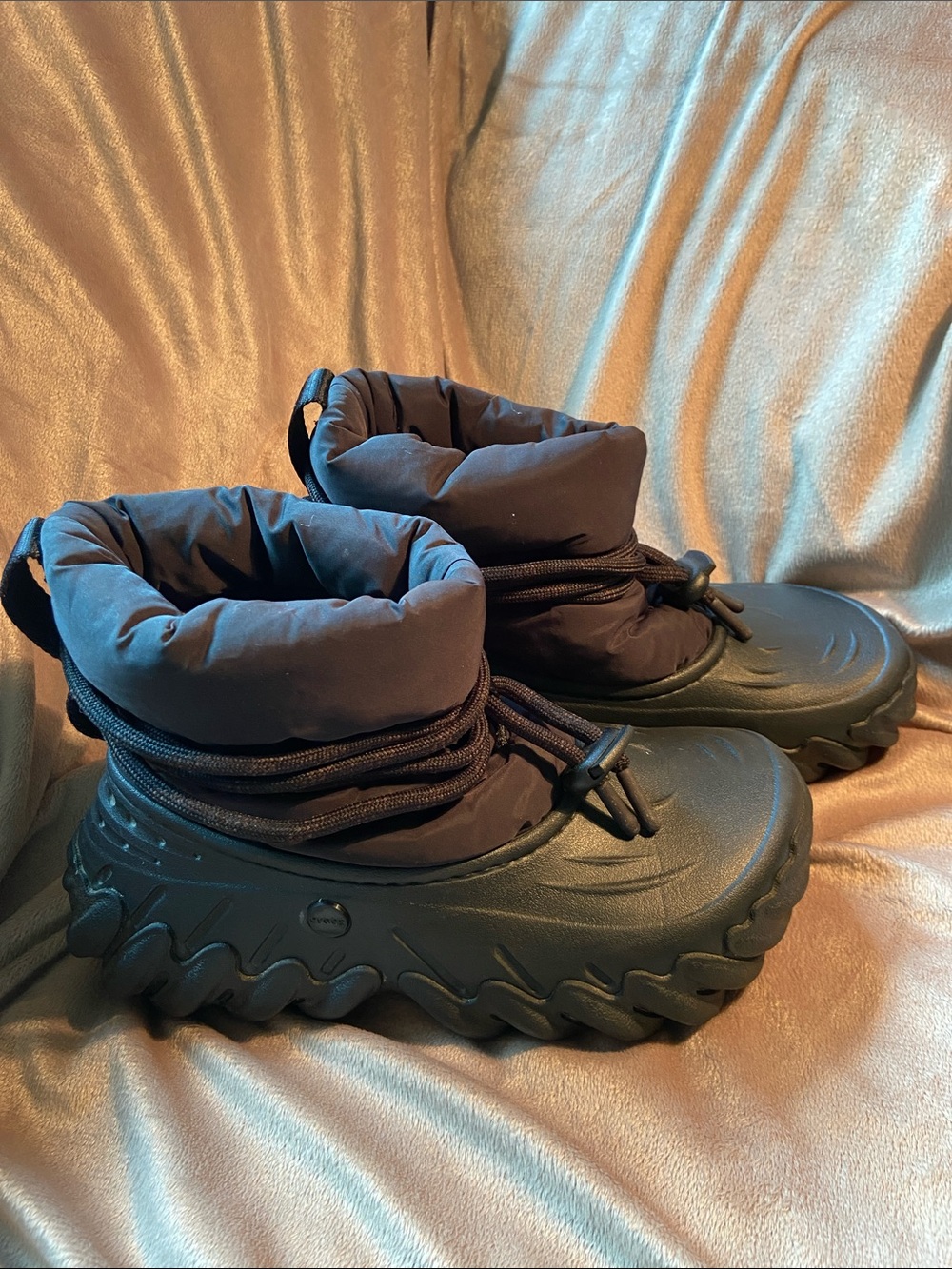 🔥 Crocs Echo Boot "Triple Black" Puffer Winter Ankle Boots Size W8 or M6